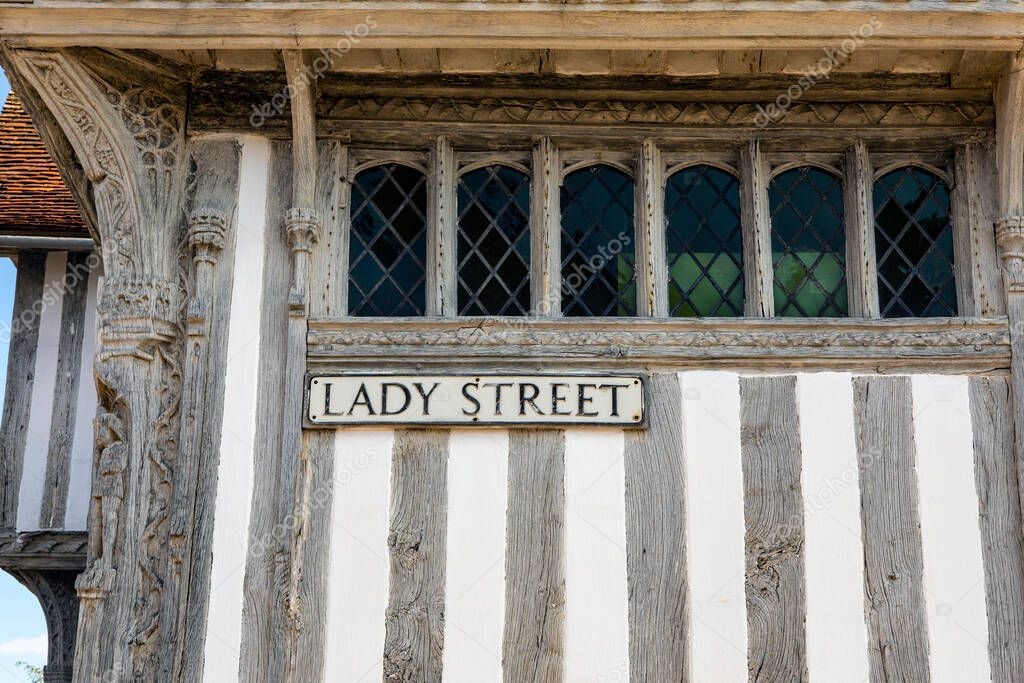 Lady Street in the village of Lavenham in Suffolk, UK.