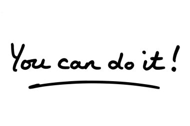 Başarabilirsin! Beyaz bir arkaplanda el yazısı.