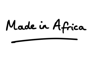 Afrika yapımı, beyaz arka planda elle yazılmış..