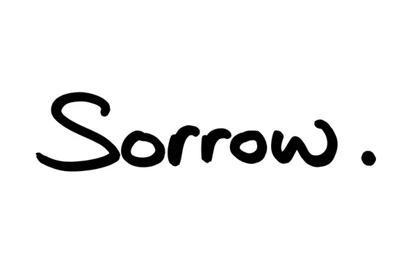 Sorrow Handwritten White Background — Stock Photo, Image