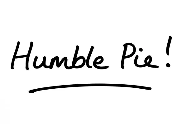 Humble Pie Scritto Mano Sfondo Bianco — Foto Stock