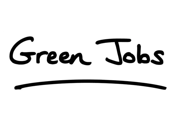 Green Jobs Manuscrit Sur Fond Blanc — Photo