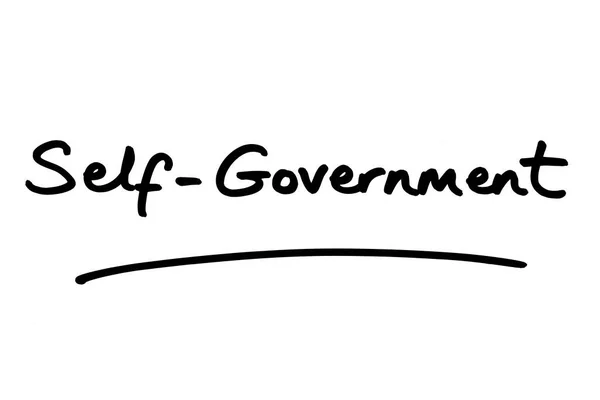 Self Government Handwritten White Background — Stock Photo, Image