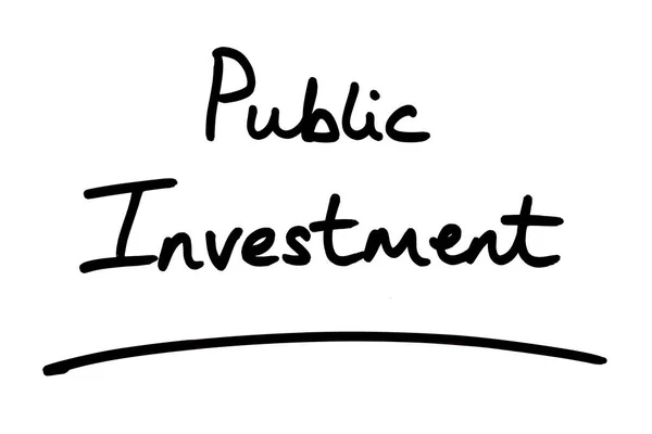 Inwestycje Publiczne Pisane Odręcznie Białym Tle — Zdjęcie stockowe
