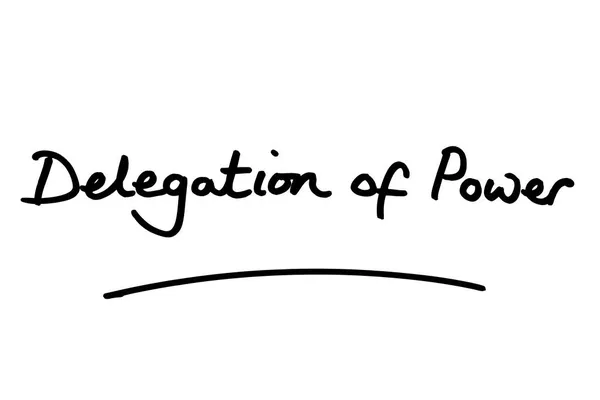 Güç Delegasyonu Beyaz Bir Arkaplanda Yazısı — Stok fotoğraf