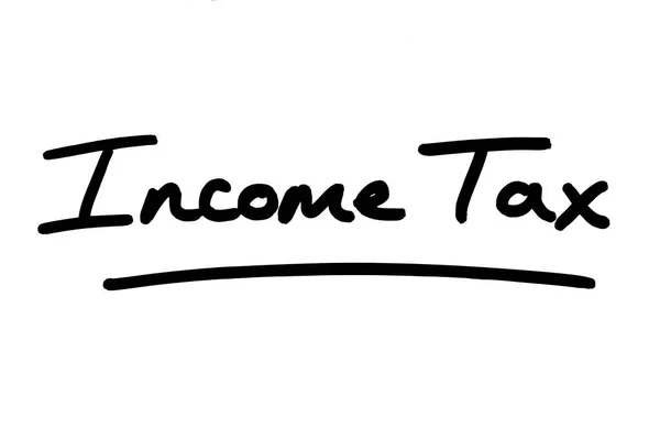 Income Tax Handwritten White Background — Stock Photo, Image