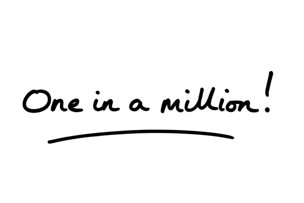 Eén Een Miljoen Handgeschreven Een Witte Achtergrond — Stockfoto