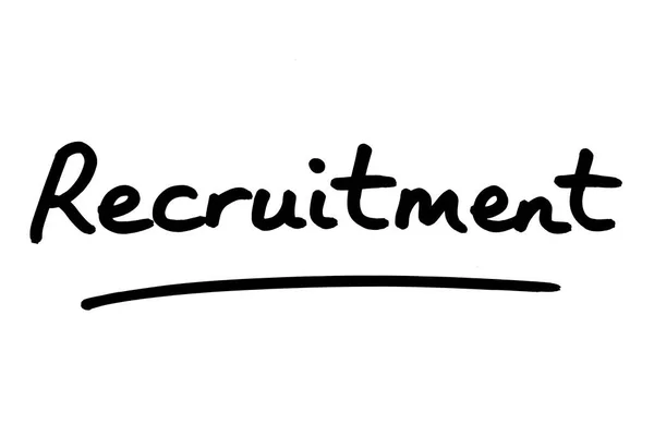 Recruitment Handwritten White Background — Stock Photo, Image