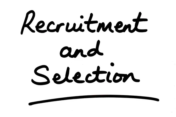 Recruitment Selection Handwritten White Background — Stock Photo, Image