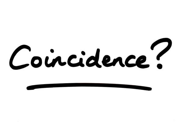 Coincidence Handwritten White Background — Stock Photo, Image