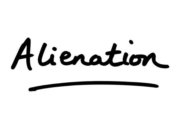 Alienation Handwritten White Background — Stock Photo, Image