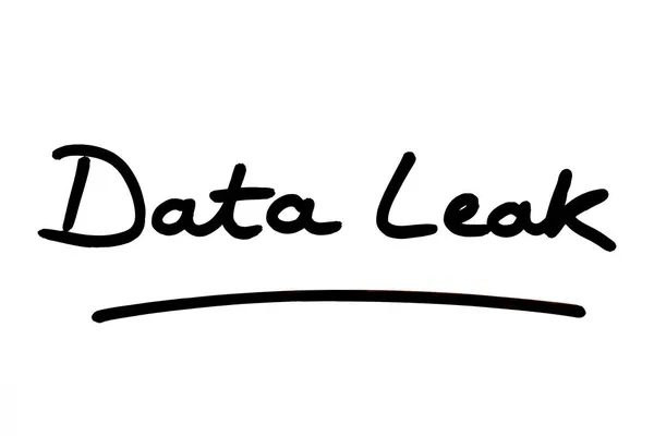 Data Leak Handwritten White Background — Stock Photo, Image