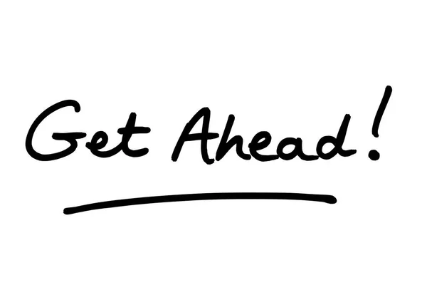 Get Ahead Handwritten White Background — Stock Photo, Image