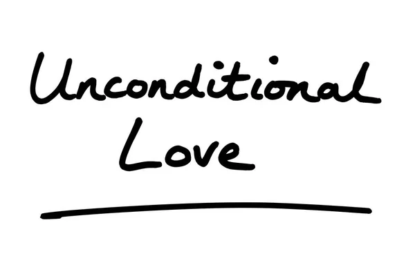 Unconditional Love Handwritten White Background — Stock Photo, Image