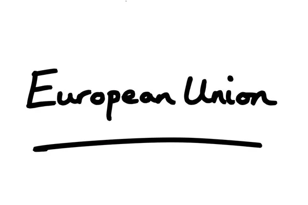 Union Européenne Manuscrit Sur Fond Blanc — Photo