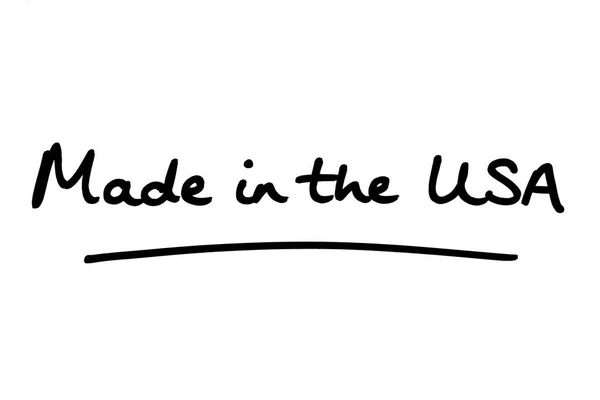 Made Usa Handwritten White Background — Stock Photo, Image