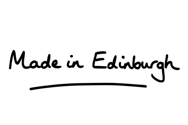 Hergestellt Edinburgh Handgeschrieben Auf Weißem Hintergrund — Stockfoto