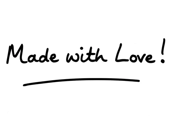 Made Love Handwritten White Background — Stock Photo, Image