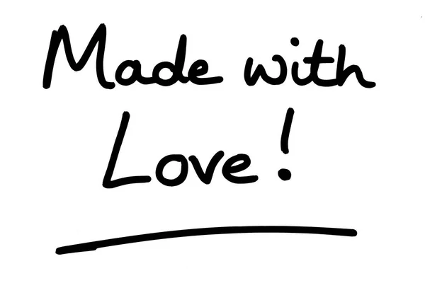 Made Love Handwritten White Background — Stock Photo, Image