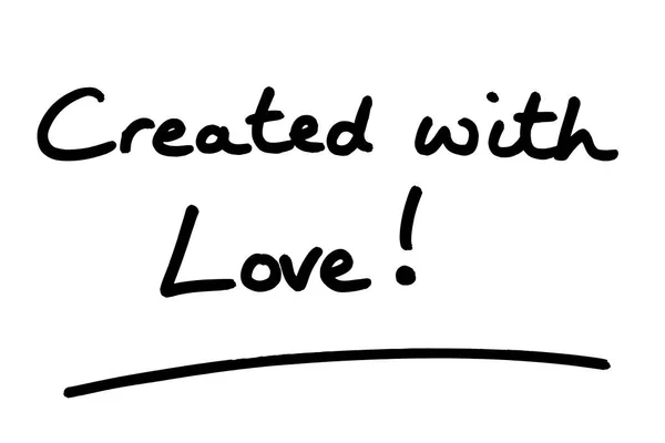 Created Love Handwritten White Background — Stock Photo, Image