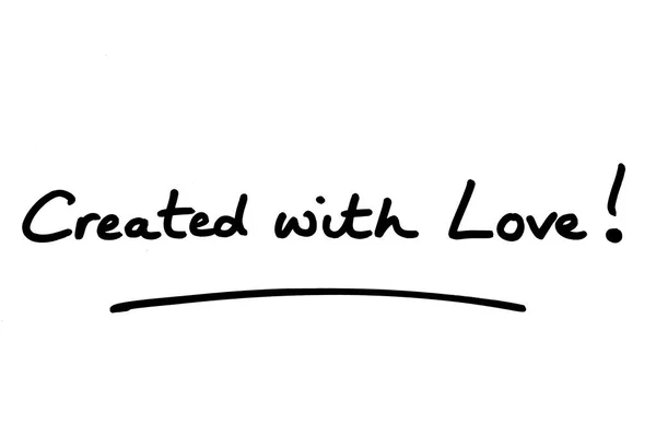 Created Love Handwritten White Background — Stock Photo, Image