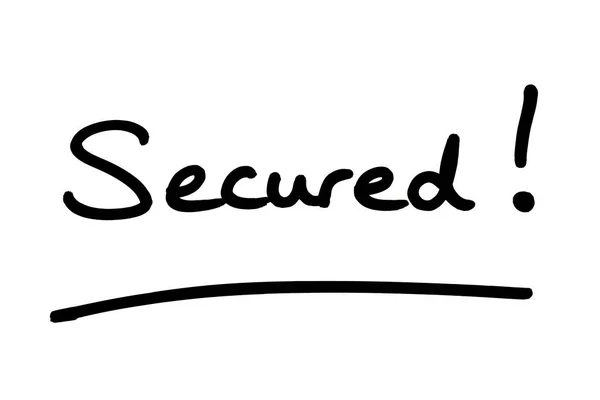 Secured Handwritten White Background — Stock Photo, Image