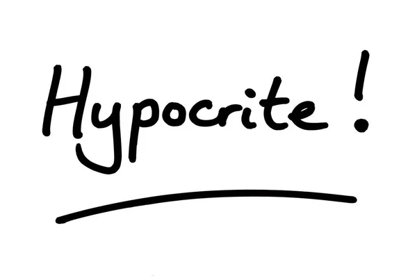 Hypocrite Handwritten White Background — Stock Photo, Image