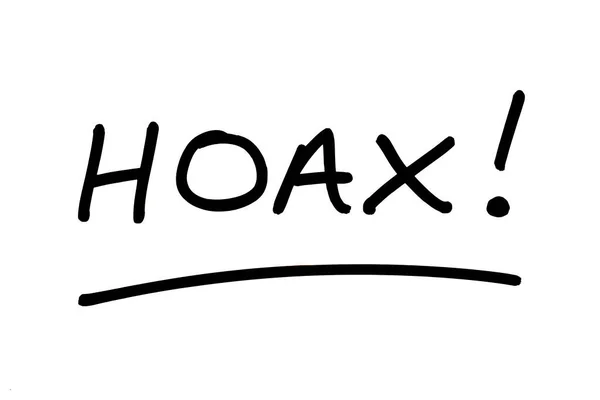 Hoax Manuscrito Sobre Fundo Branco — Fotografia de Stock