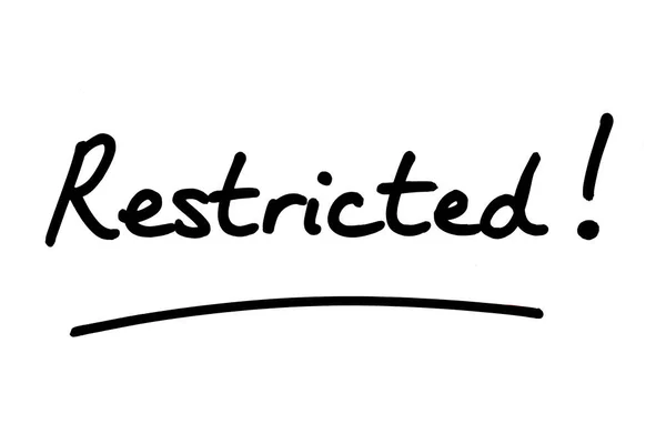 Restricted Handwritten White Background — Stock Photo, Image