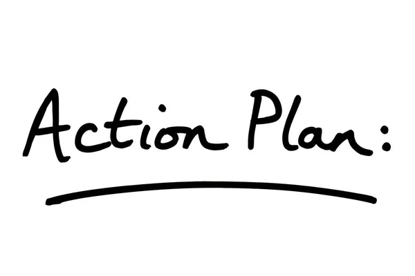 Action Plan Heading Handwritten White Background — Stock Photo, Image