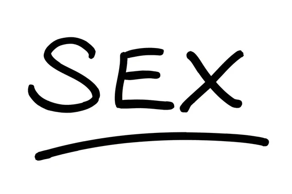 Sex Manuscrit Sur Fond Blanc — Photo