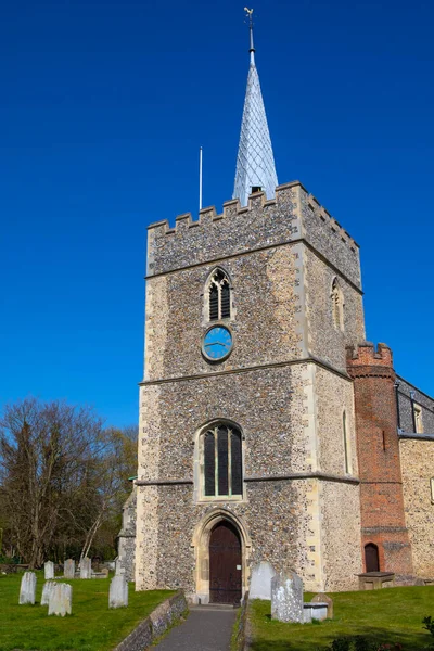 Una Vista Santa María Grande Iglesia Hermosa Ciudad Sawbridgeworth Hertfordshire — Foto de Stock