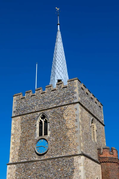 Uma Vista Mary Great Igreja Bela Cidade Sawbridgeworth Hertfordshire Reino — Fotografia de Stock