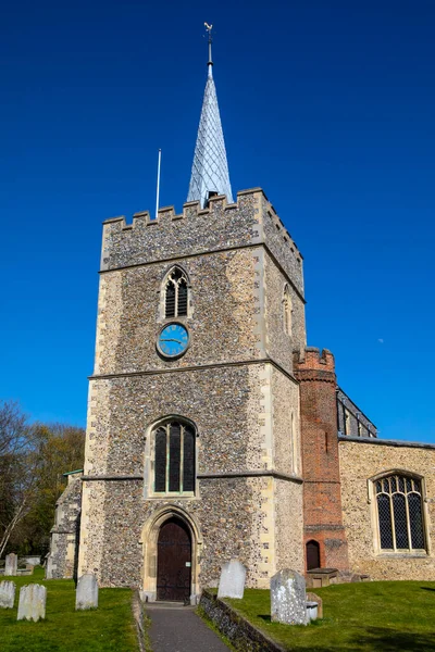 Una Vista Santa María Grande Iglesia Hermosa Ciudad Sawbridgeworth Hertfordshire —  Fotos de Stock