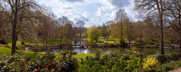 Panoramautsikt Prinsessan Alexandra Gardens Det Historiska Leeds Castle Kent Storbritannien — Stockfoto