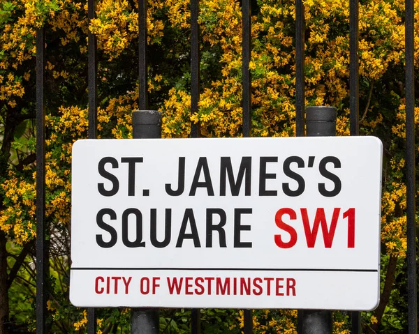 London Травня 2021 Вуличний Знак Історичної Площі Сент Джеймс Лондоні — стокове фото