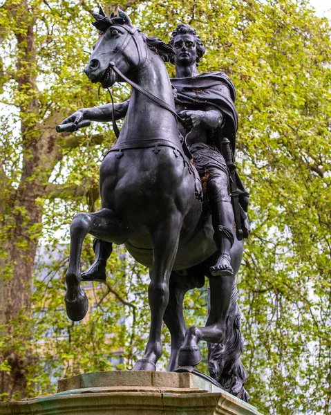 Socha Krále Viléma Iii Nachází Historickém Náměstí Jakuba Londýně Velká — Stock fotografie