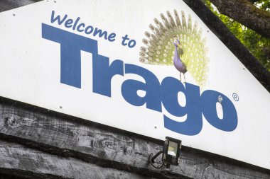 Cornwall, UK - June 5th 2021: The company logo on the exterior of the Trago Mills department store in Liskeard, Cornwall. clipart