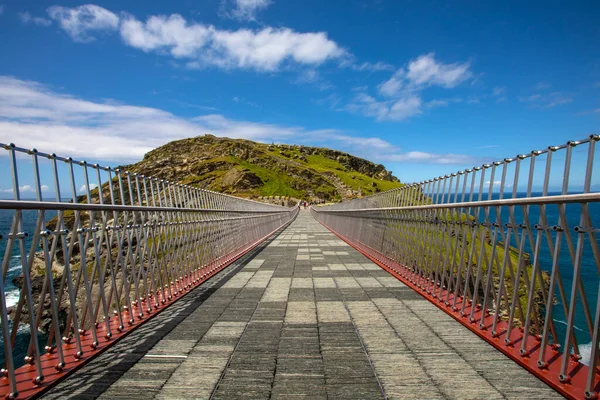 Nádherný Výhled Podél Lávky Hradě Tintagel Cornwallu Velká Británie — Stock fotografie