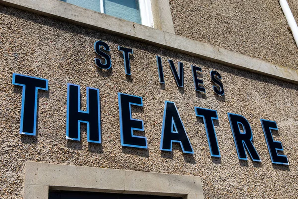 Cornwall Reino Unido Junho 2021 Sinal Exterior Ives Theatre Ives — Fotografia de Stock