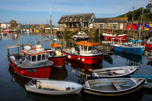 Cornwall Egyesült Királyság 2021 Május Kikötő Történelmi Halászfaluban Mevagissey Ben — Stock Fotó