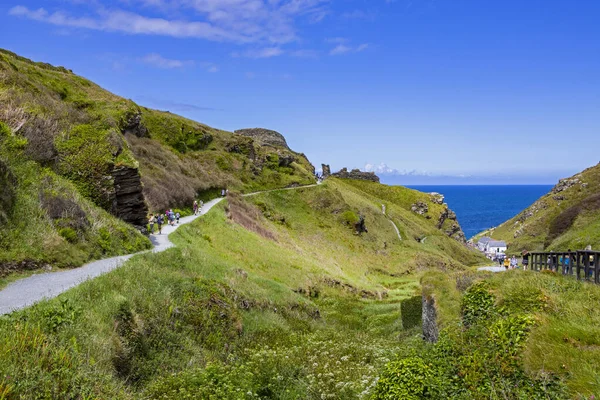 Cornwall June 3Rd 2021 Pathway Historic Tintagel Castle Cornwall — Stock Photo, Image