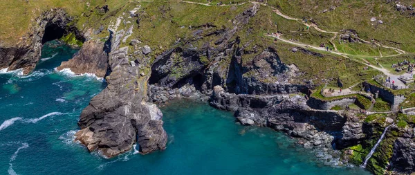 Cornwall Velká Británie Června 2021 Ohromující Pohled Hradu Tintagel Cornwallu — Stock fotografie