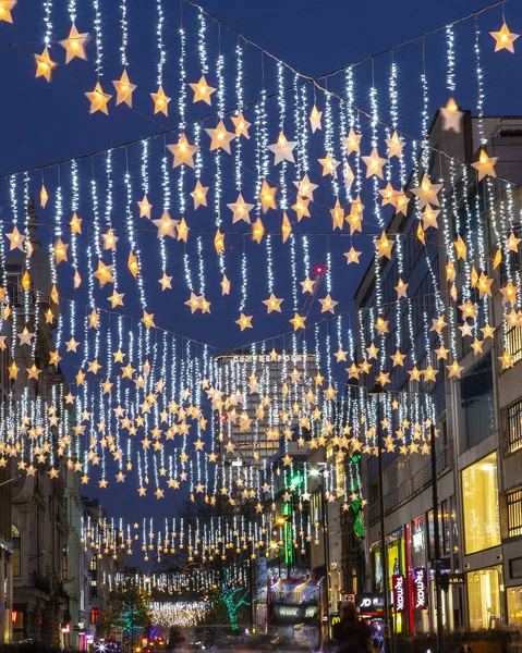 Londres Reino Unido Dezembro 2021 Belas Luzes Natal Oxford Street — Fotografia de Stock