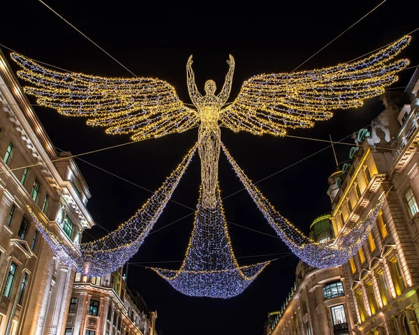 Londres Reino Unido Dezembro 2021 Belas Luzes Natal Regent Street — Fotografia de Stock