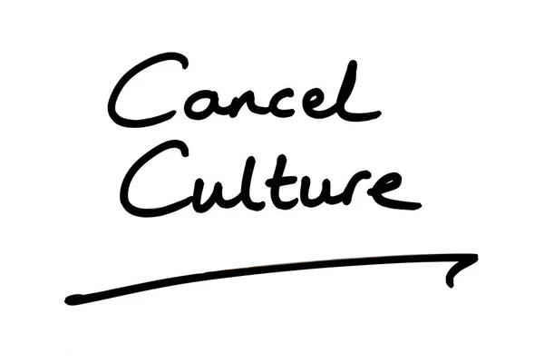 Cancel Culture Handgeschrieben Auf Weißem Hintergrund — Stockfoto
