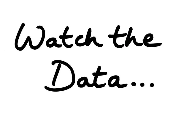 Watch Data Handwritten White Background — 图库照片