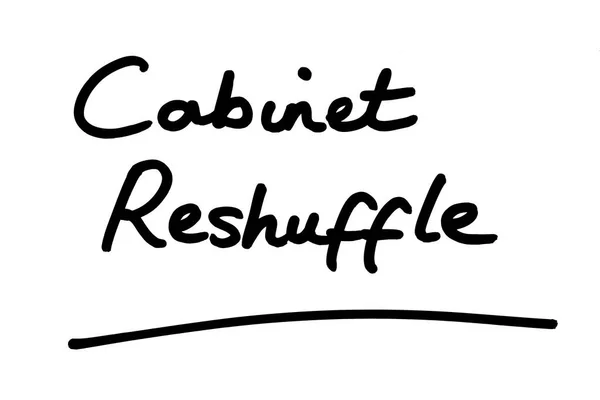 Cabinet Reshuffle Manuscrito Sobre Fundo Branco — Fotografia de Stock