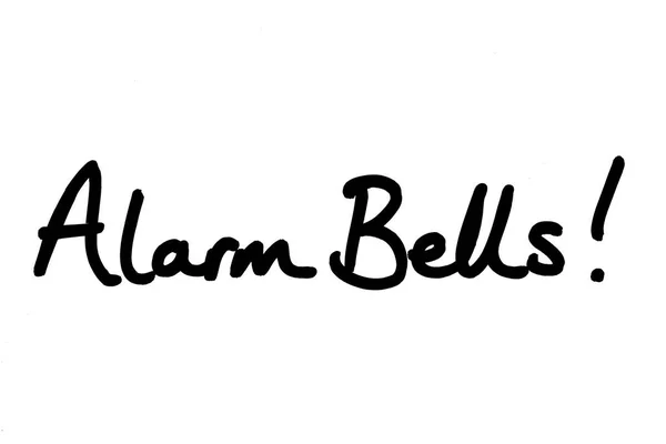 Alarm Bells Handwritten White Background — Stock Photo, Image