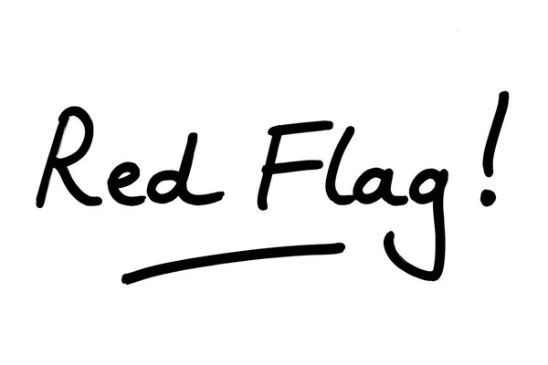 Rode Vlag Handgeschreven Een Witte Achtergrond — Stockfoto